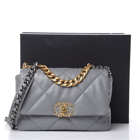 chanel 19 flap grey